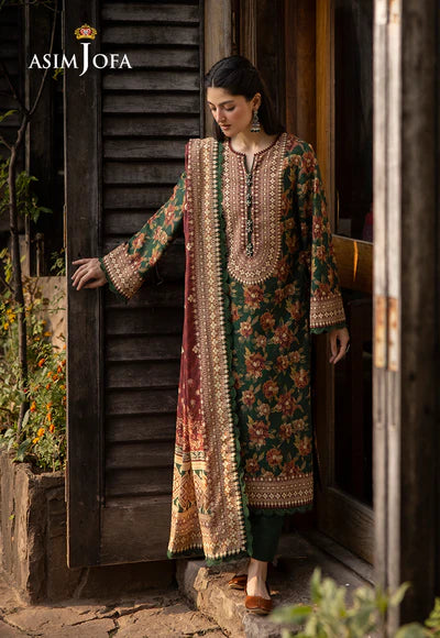 Asim Jofa | Winter Collection | AJUW-31 PRINTED KHADDAR 3 Pcs - House of Ayeza