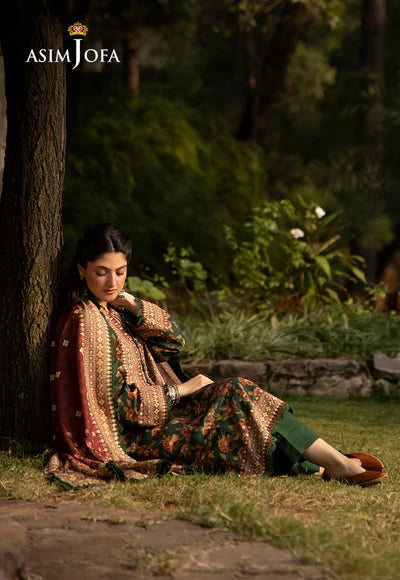 Asim Jofa | Winter Collection | AJUW-31 PRINTED KHADDAR 3 Pcs - House of Ayeza