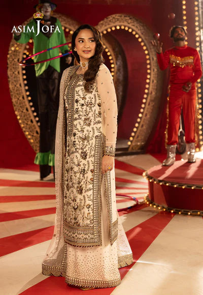 Asim Jofa | Festive Opulence | AJFO-11 EMBROIDERED NET 3 PCS - House of Ayeza