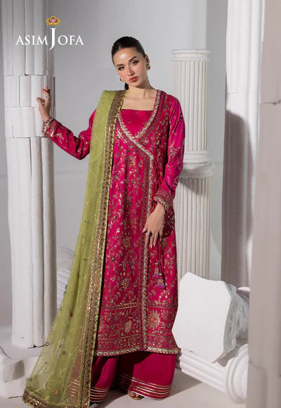 Asim Jofa | Izel | AJIZL-06 EMBROIDERED RAW SILK 3 PCS - House of Ayeza