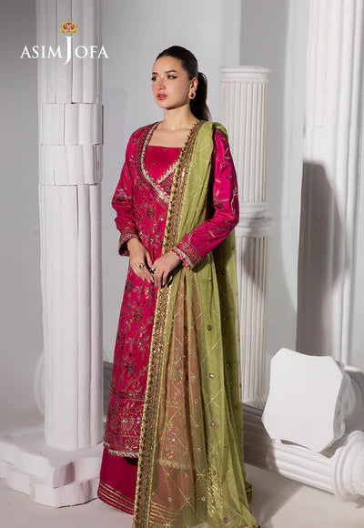 Asim Jofa | Izel | AJIZL-06 EMBROIDERED RAW SILK 3 PCS - House of Ayeza