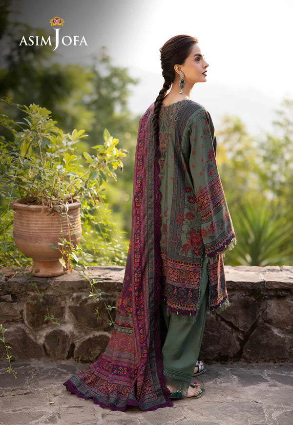 Asim Jofa | Winter Collection | AJUW-17 EMBROIDERED VISCOSE 3 Pcs - House of Ayeza