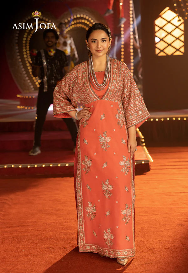 Asim Jofa | Luxury Festive Rejoice | AJLFF-14 Embroidered Chiffon 2 Pcs - House of Ayeza