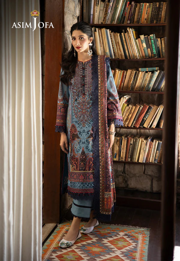 Asim Jofa | Winter Collection | AJUW-01 EMBROIDERED KHADDAR 3 Pcs - House of Ayeza