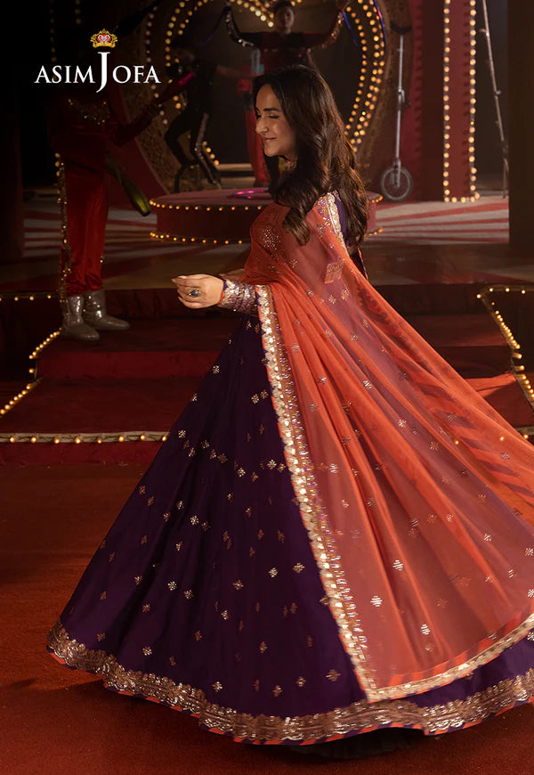 Asim Jofa | Luxury Festive Rejoice | AJLFF-01 Embroidered Net 3 Pcs - House of Ayeza