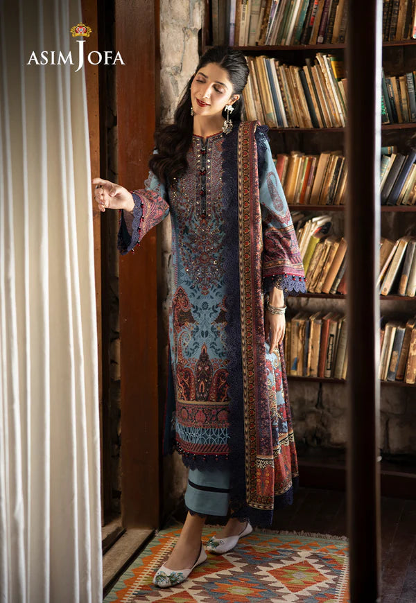 Asim Jofa | Winter Collection | AJUW-01 EMBROIDERED KHADDAR 3 Pcs - House of Ayeza