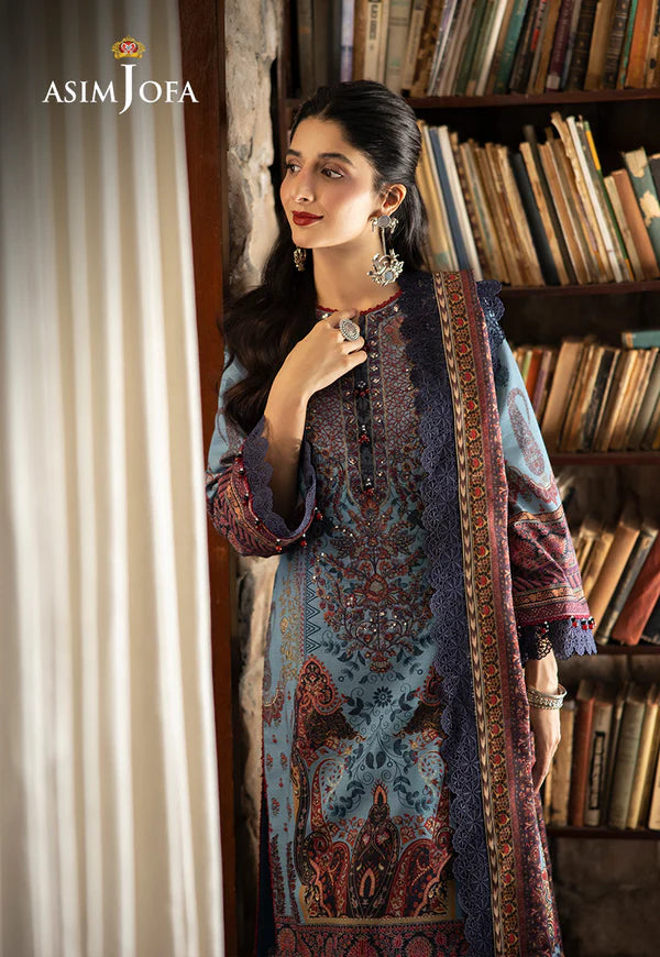 Asim Jofa | Winter Collection | AJUW-01 EMBROIDERED KHADDAR 3 Pcs - House of Ayeza