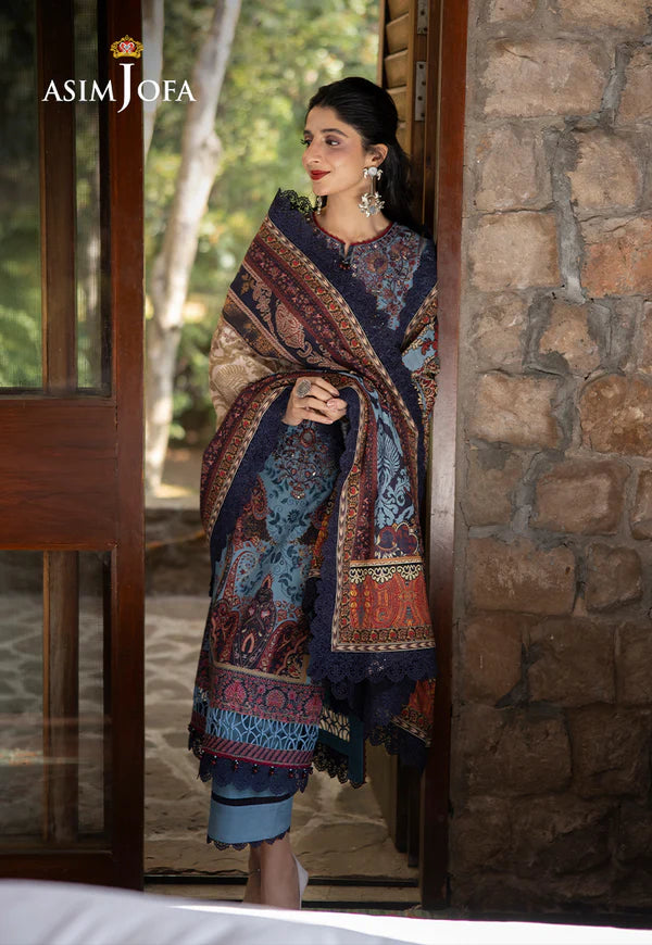 Asim Jofa | Winter Collection | AJUW-01 EMBROIDERED KHADDAR 3 Pcs - House of Ayeza