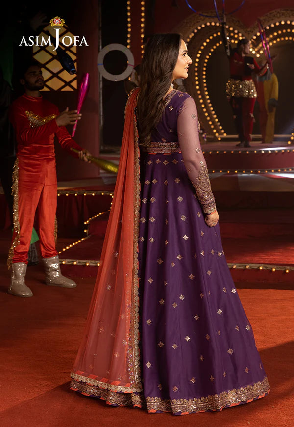 Asim Jofa | Luxury Festive Rejoice | AJLFF-01 Embroidered Net 3 Pcs - House of Ayeza