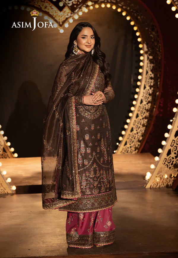 Asim Jofa | Luxury Festive Rejoice | AJLFF-11 Embroidered Javeria Net 3 Pcs - House of Ayeza