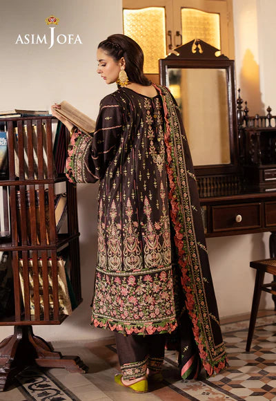 Asim Jofa | Pashmina | AJKI-09 EMBROIDERED TWILL 3 PC - House of Ayeza