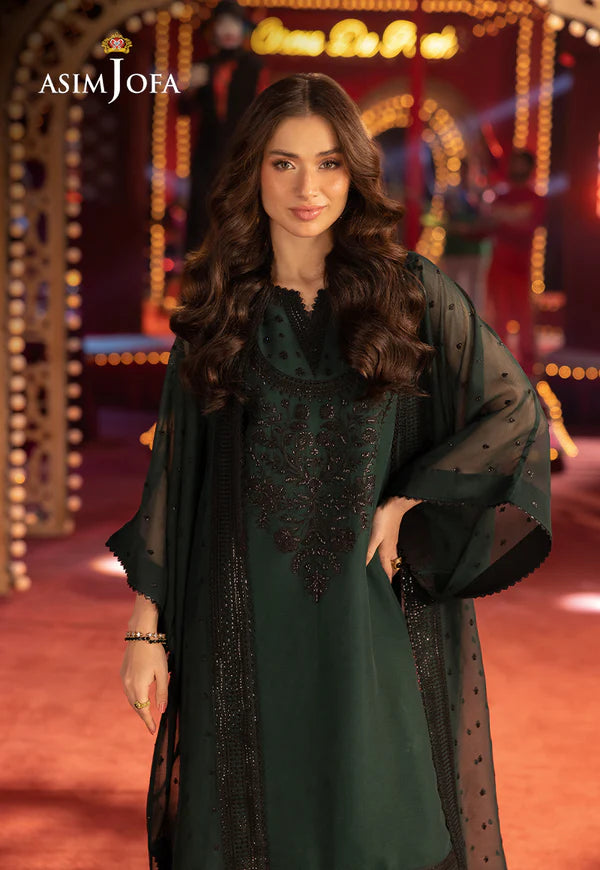 Asim Jofa | Luxury Festive Drop 3 | AJLLF-06 Embroidered Chiffon 2 Pcs - House of Ayeza