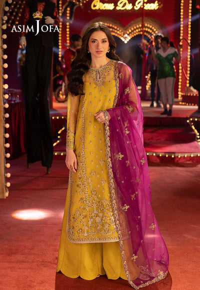 Asim Jofa | Festive Opulence | AJFO-05 EMBROIDERED ORGANZA 3 PCS - House of Ayeza