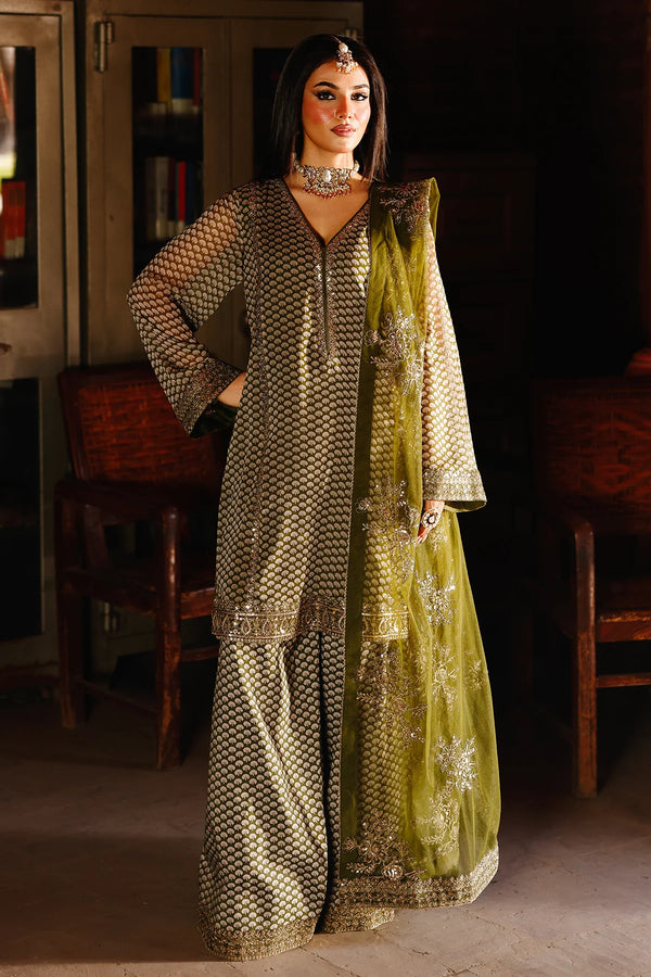 Charizma | Mi-Amor Ready to Wear | 3-PC Embroidered Chiffon Suit CMA-5-114A - House of Ayeza