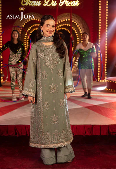 Asim Jofa | Festive Opulence | AJFO-03 EMBROIDERED PAPER COTTON 3 PCS - House of Ayeza