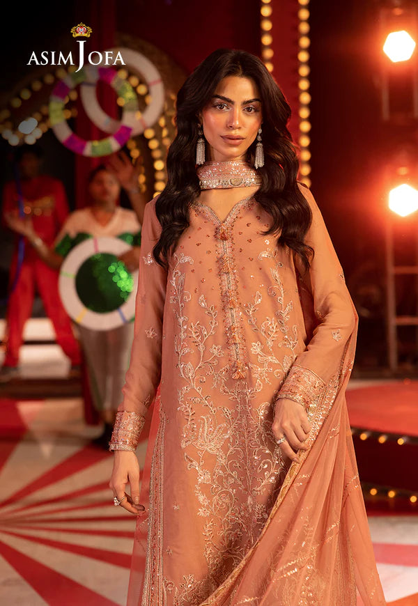 Asim Jofa | Luxury Festive Rejoice | AJLFF-16 Embroidered Chiffon 3 Pcs - House of Ayeza