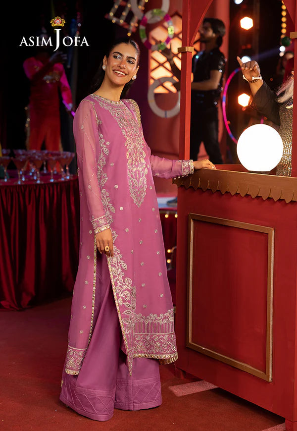 Asim Jofa | Luxury Festive Rejoice | AJLFF-07 Embroidered Chiffon 3 Pcs - House of Ayeza