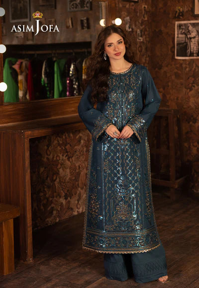 Asim Jofa | Festive Opulence | AJFO-10 EMBROIDERED PAPER COTTON 2 PCS - House of Ayeza