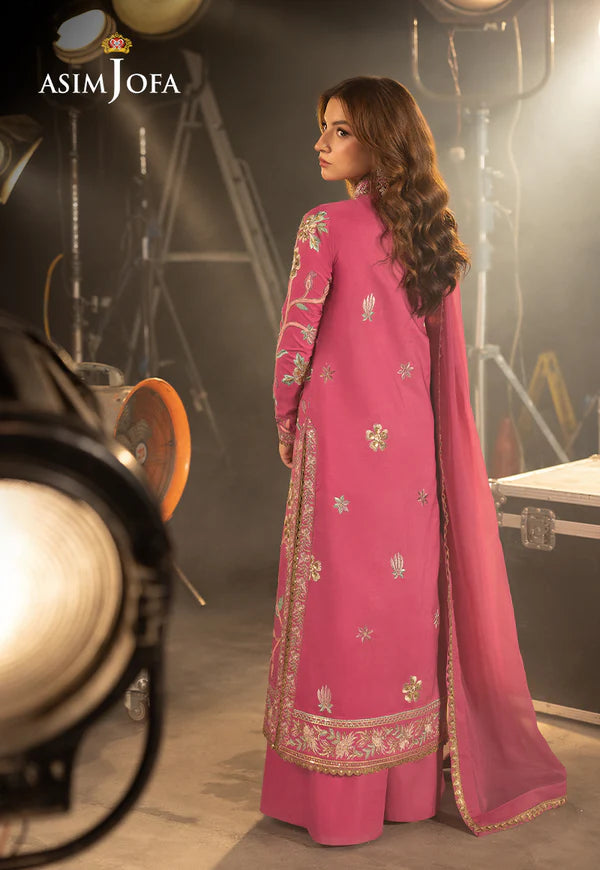 Asim Jofa | Luxury Festive Drop 3 | AJLLF-15 Embroidered Silk 3 Pcs - House of Ayeza
