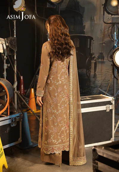 Asim Jofa | Festive Opulence | AJFO-12 EMBROIDERED NET 3 PCS - House of Ayeza