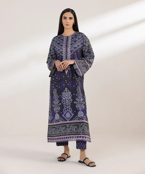 Sapphire | 2 Piece - Embroidered Silk Suit