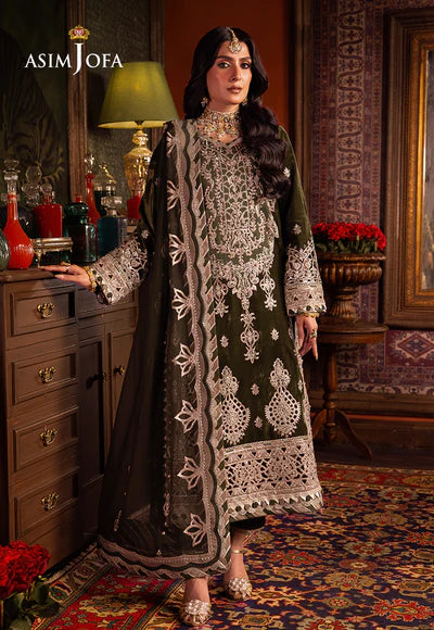 Asim Jofa | Velvet | AJMM-05 EMBROIDERED 3 PCS - House of Ayeza