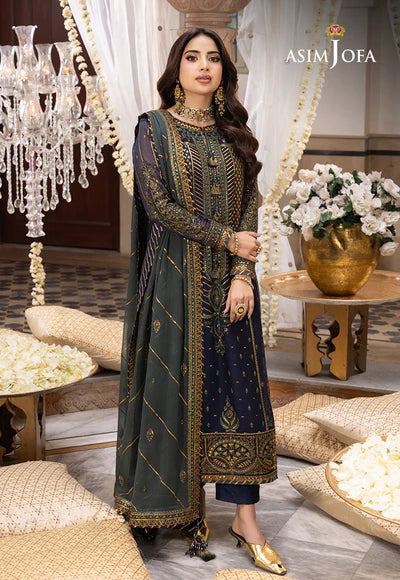 Asim Jofa | Shehnai Festive |  EMBROIDERED CHIFFON 3 PCS | AJSH-12 - House of Ayeza