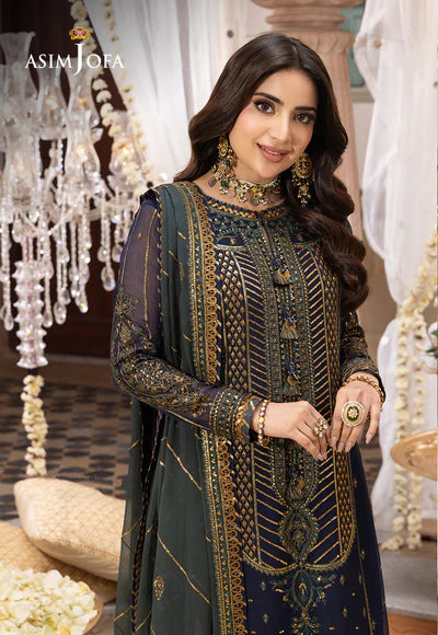 Asim Jofa | Shehnai Festive |  EMBROIDERED CHIFFON 3 PCS | AJSH-12 - House of Ayeza