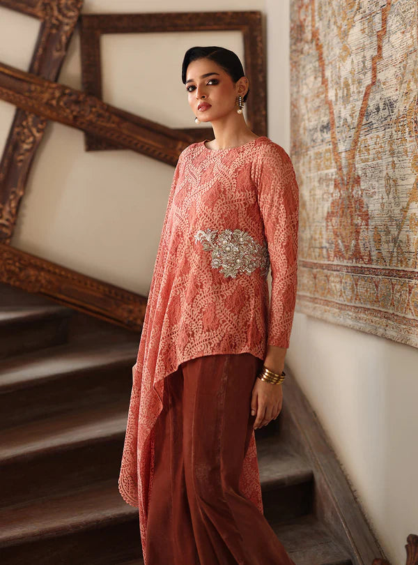 Zainab Chottani | Velura Velvet Edit 25 | Blush Cape - House of Ayeza