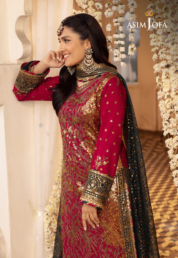 Asim Jofa | Shehnai Festive | EMBROIDERED RAW SILK 3 PCS | AJSH-19 - House of Ayeza