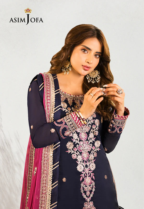 Asim Jofa | Festive Edit | AJSM-09 EMBROIDERED ORGANZA 3 PCS - House of Ayeza