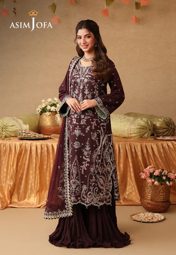 asim jofa brown dress ASIM JOFA DASTAAN SEMI FORMAL AJDA11