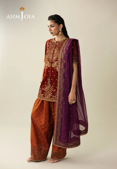 Asim Jofa | Makhmal Velvet 25 | AJULM-08 Embroidered Velvet 3 Pcs