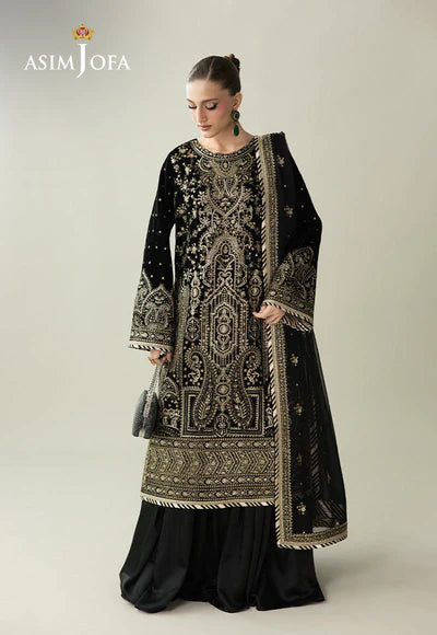 Asim Jofa | Makhmal Velvet 25 | AJULM-01 Embroidered Velvet 3 Pcs