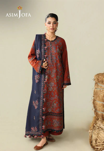 Asim Jofa | Kashmiri Collection 25 | AJULK-02 Embroidered Rod 3 Pcs
