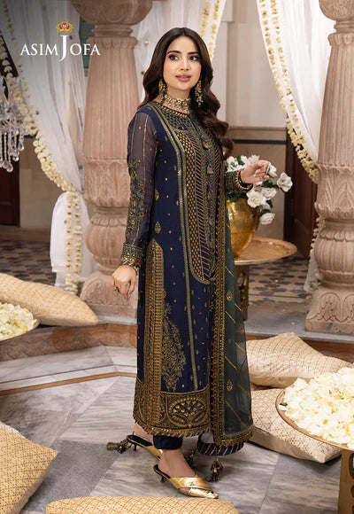 Asim Jofa | Shehnai Festive |  EMBROIDERED CHIFFON 3 PCS | AJSH-12 - House of Ayeza