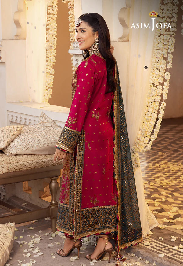 Asim Jofa | Shehnai Festive | EMBROIDERED RAW SILK 3 PCS | AJSH-19 - House of Ayeza