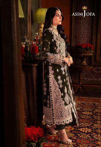 Asim Jofa | Velvet | AJMM-05 EMBROIDERED 3 PCS - House of Ayeza