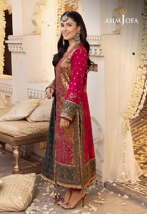 Asim Jofa | Shehnai Festive | EMBROIDERED RAW SILK 3 PCS | AJSH-19 - House of Ayeza