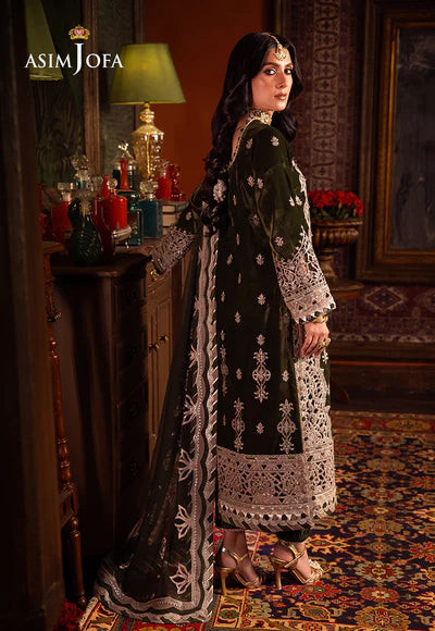 Asim Jofa | Velvet | AJMM-05 EMBROIDERED 3 PCS - House of Ayeza