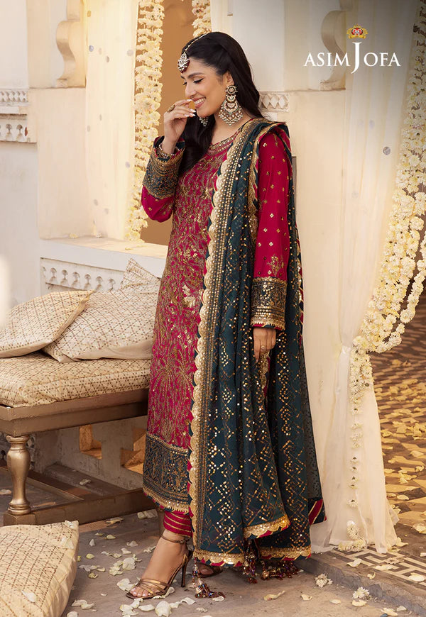 Asim Jofa | Shehnai Festive | EMBROIDERED RAW SILK 3 PCS | AJSH-19 - House of Ayeza