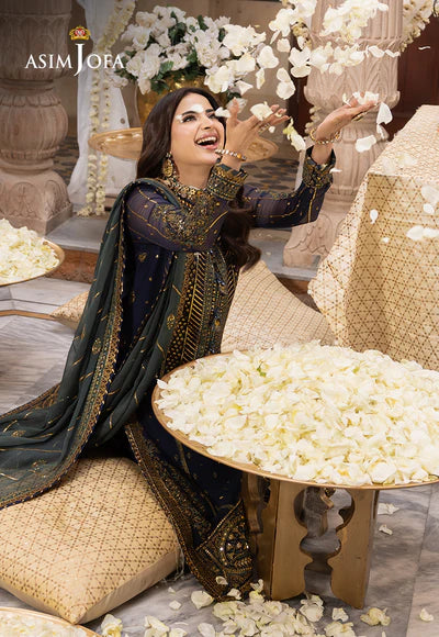 Asim Jofa | Shehnai Festive |  EMBROIDERED CHIFFON 3 PCS | AJSH-12 - House of Ayeza