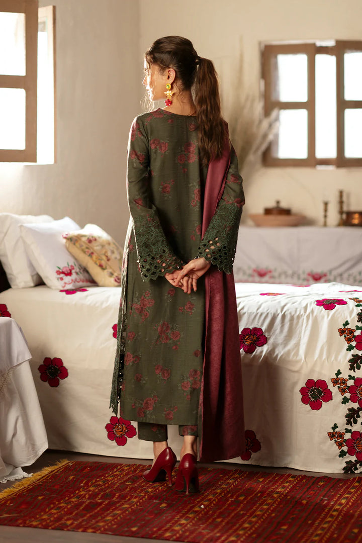 Iznik | Premium Winter | IPK-05 Embroidered Slub Khaddar - House of Ayeza