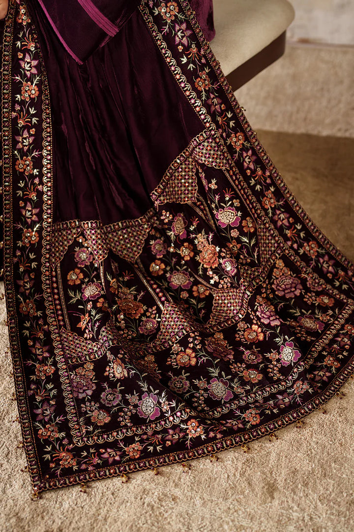 Baroque | Shawls | EMBROIDERED VELVET SHAWL VS-64 - House of Ayeza