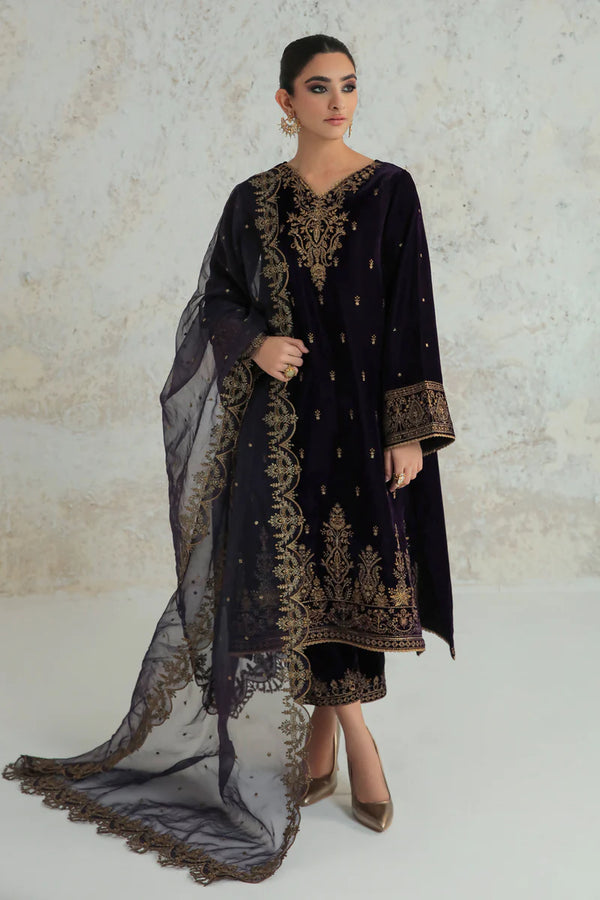 Baroque | Stitched | EMBROIDERED VELVET UF-239 - House of Ayeza