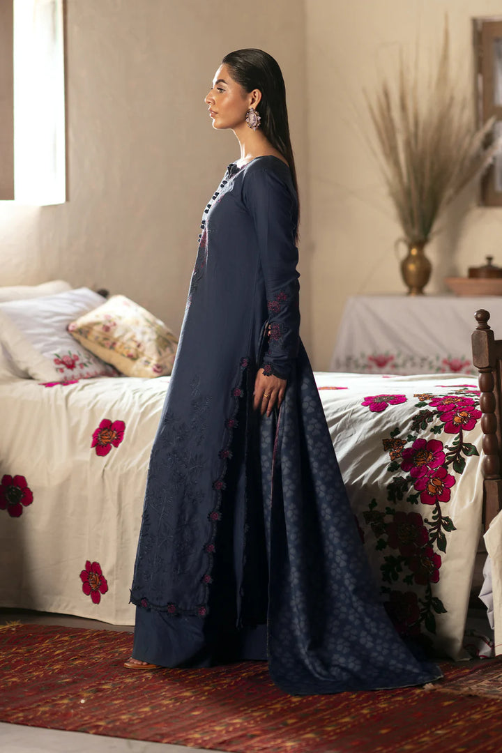 Iznik | Premium Winter | IPK-10 Embroidered Slub Khaddar - House of Ayeza