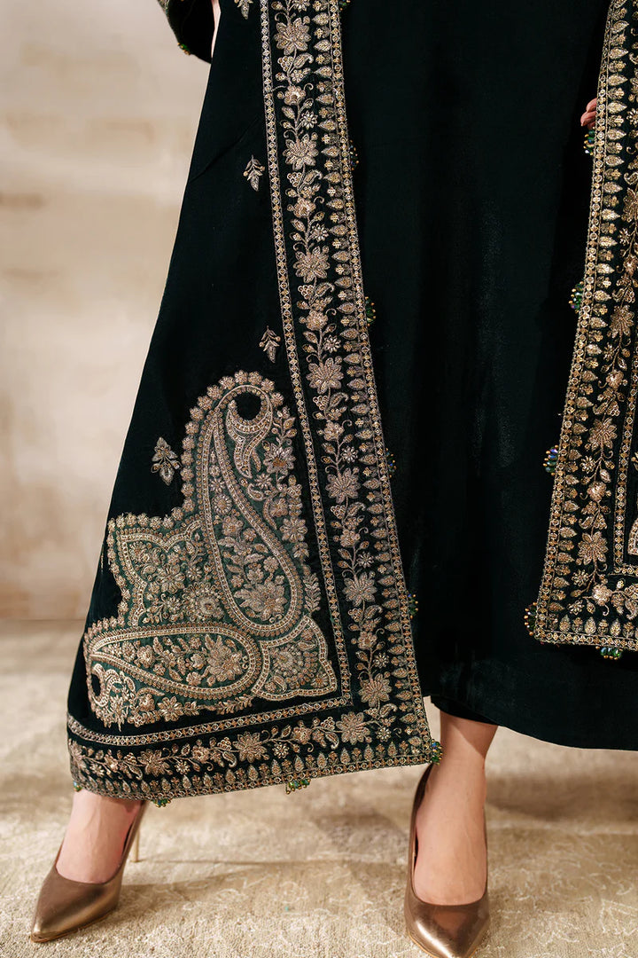 Baroque | Shawls | EMBROIDERED VELVET SHAWL VS-63 - House of Ayeza
