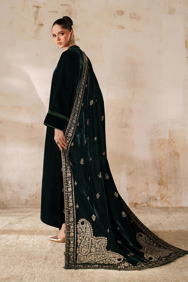 Baroque | Shawls | EMBROIDERED VELVET SHAWL VS-63 - House of Ayeza