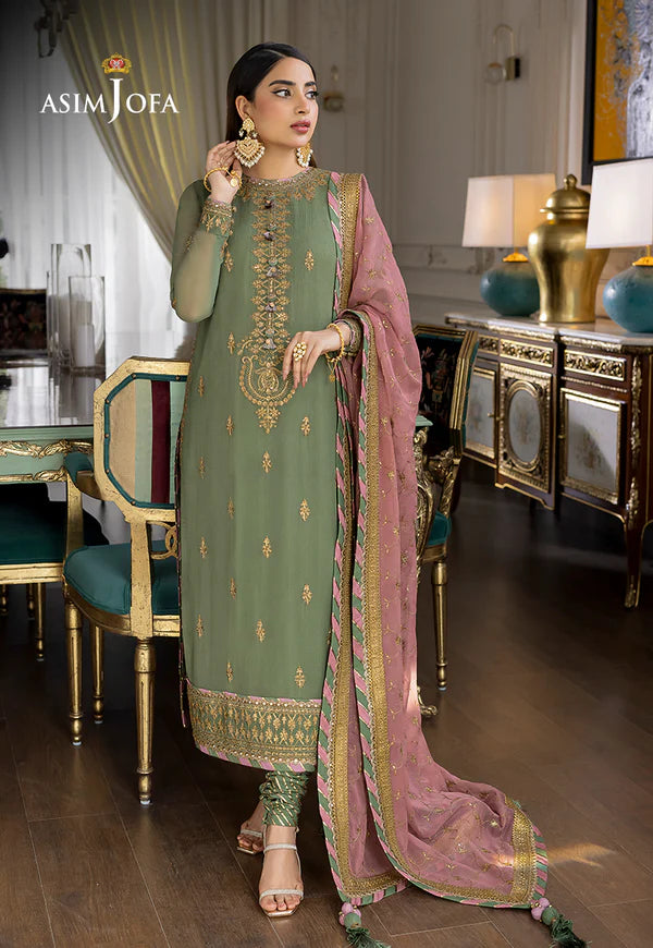 Asim Jofa | AJJM-19 EMBROIDERED CHIFFON ORGANZA 3 PCS