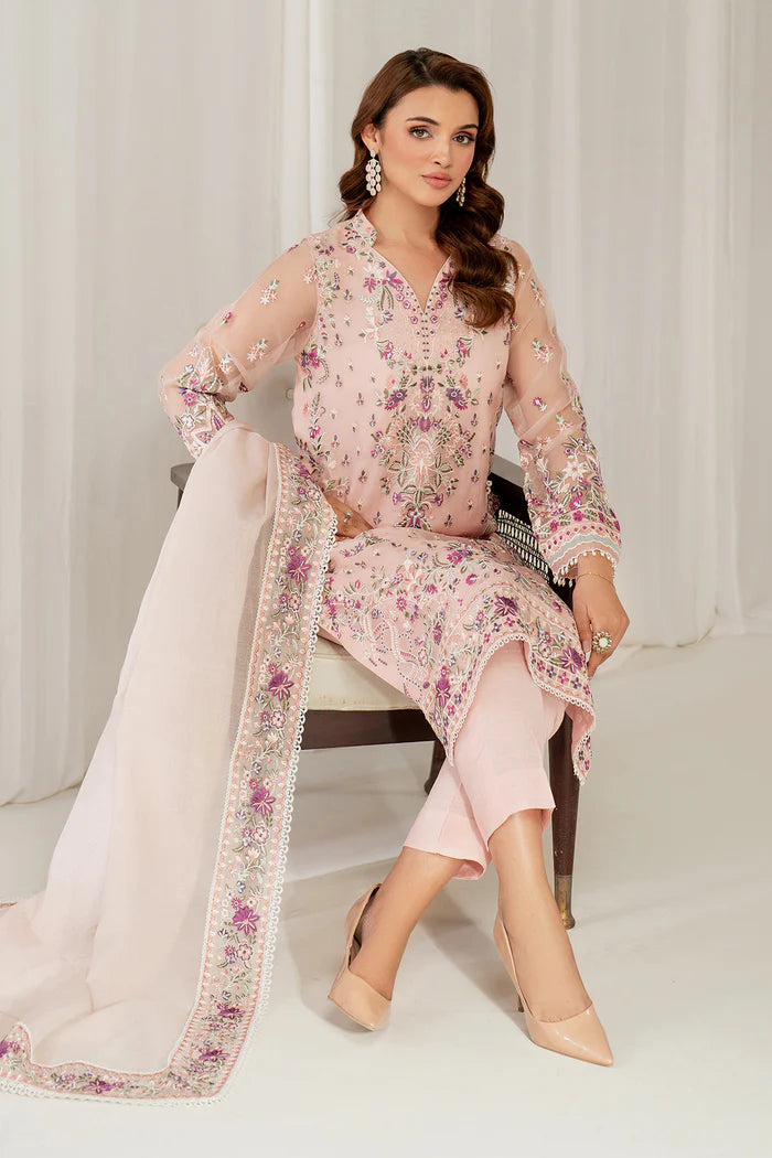 Baroque | Stitched 25 | EMBROIDERED CHIFFON UF-4052 - House of Ayeza